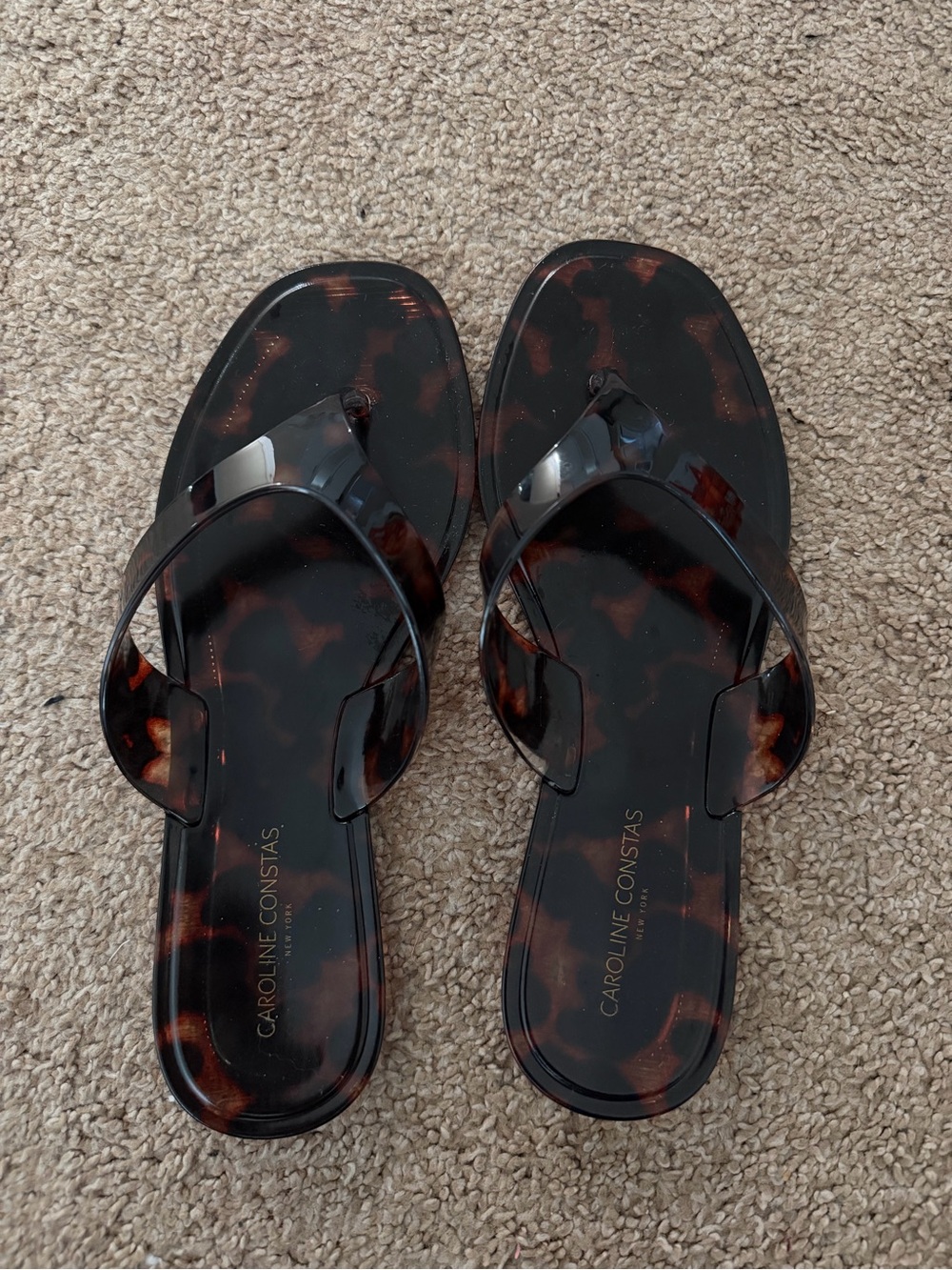 Caroline Constas jelly tortoiseshell flip flops 8